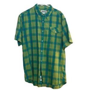 Mountain Khakis | Flannel Short, Sleeve Shirt | Size: XL | Green, Blue, Yellow